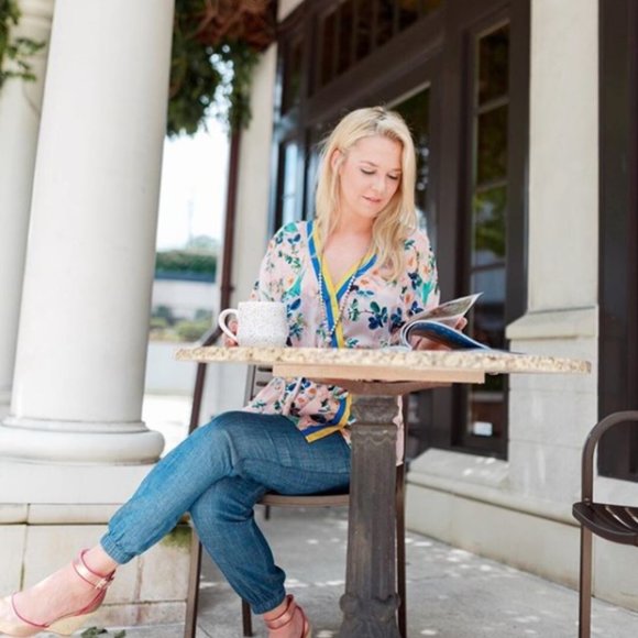 Anthropologie Sporty Floral Wrap Top - Picture 4 of 7